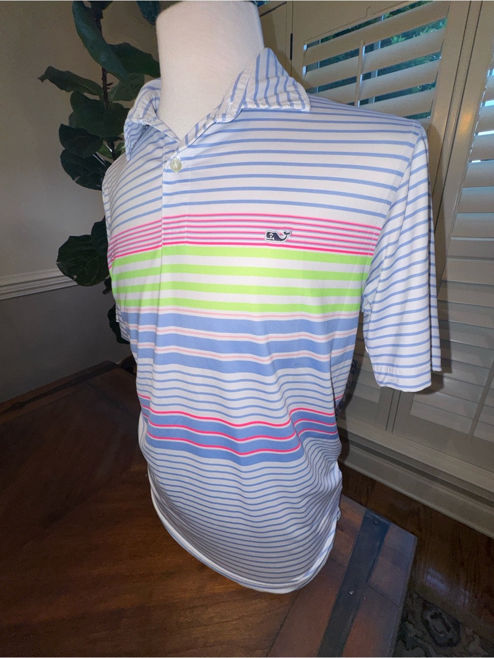 Vineyard Vines Polo Shirt Mens S Golf ⛳️ Stripes Whale On The Go